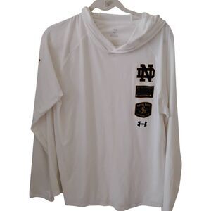 Mens NCAA Fighting Irish Under Armour 2008 Notre Dame College Hoodie Tee Size XL